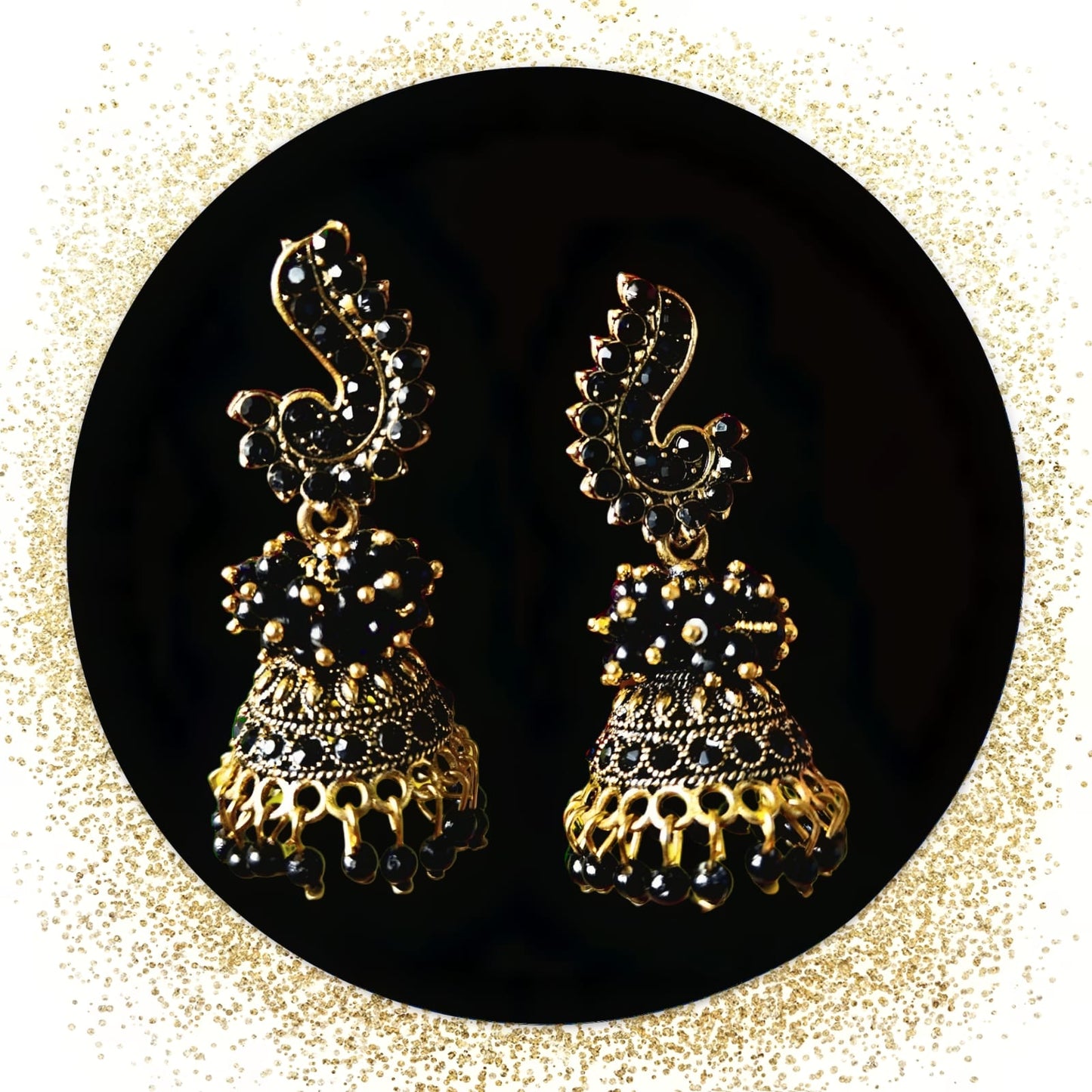 TRENDY RED JUMKHI EARRINGS