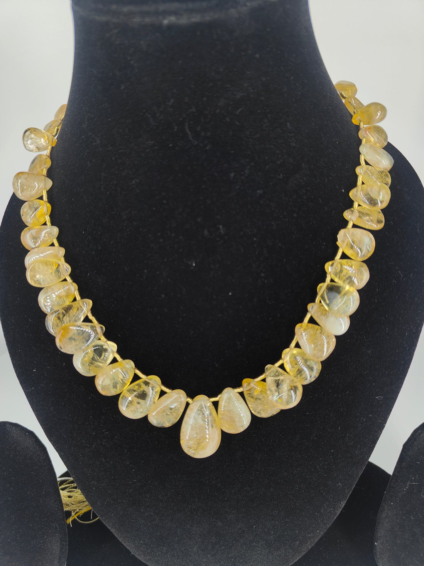 yellow Natural citrine beads necklace