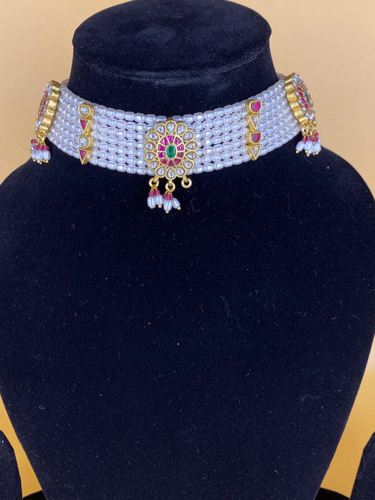 AMRITA PEARL CHOKER NECKLACE SET