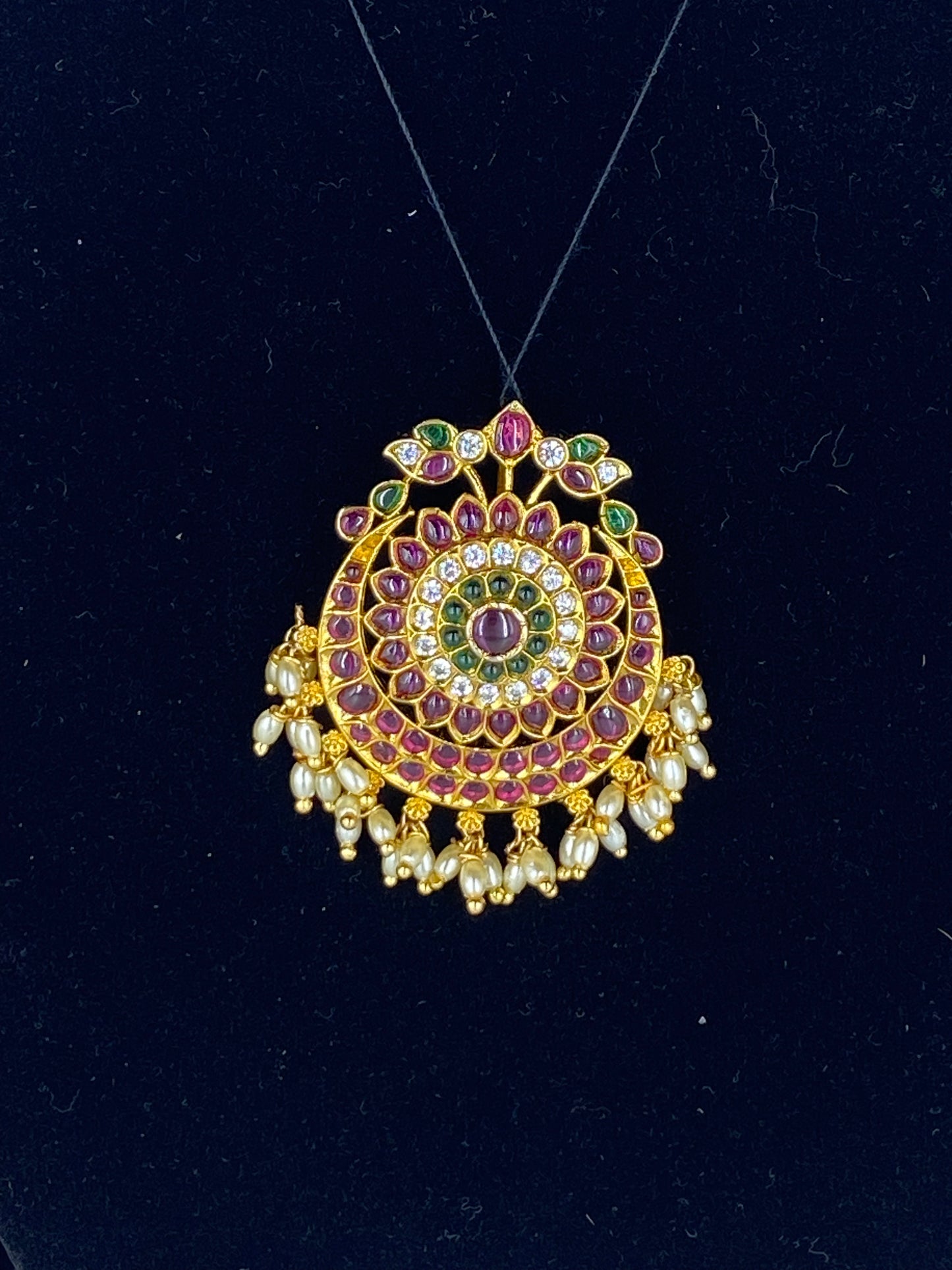 ANTIQUE PINK KUNDAN PENDENT WITH EARRINGS