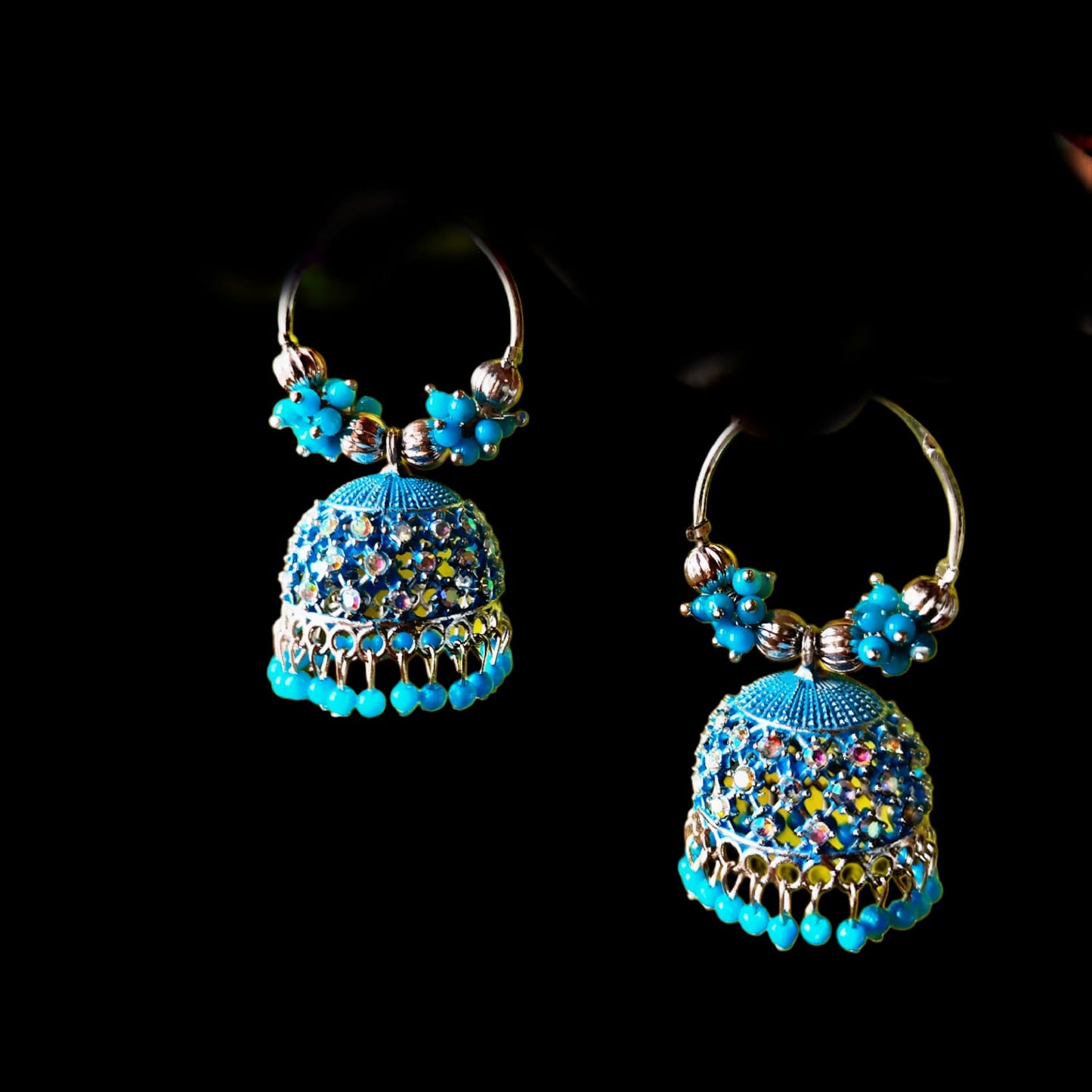 BLUE JUMKHI EARRINGS